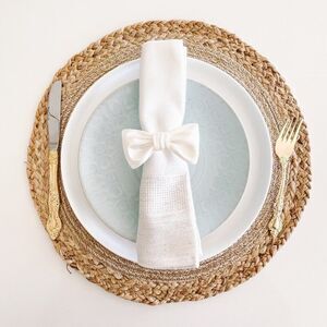 Stylish Bow Napkin Rings – Satin White Handmade - Wedding Party Event Planner